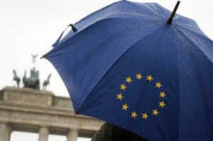 A woman with an umbrella depicting the l