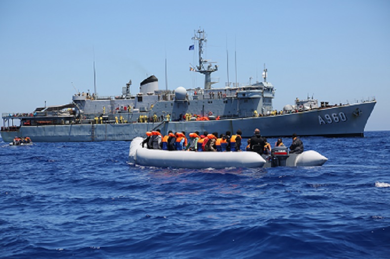 Le navire belge Godetia, pour l'opération Triton© Frontex , 2015 / Source: EC - Audiovisual Service / Photo: Francesco Malavolta